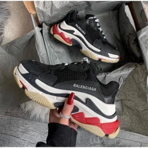 Stylish Balenciaga Tripe S Black White Red Shoes For Men (LAB1075)