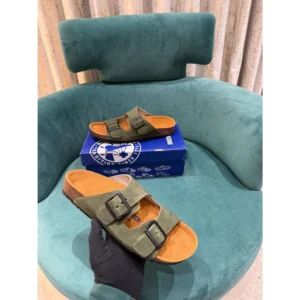 Stylish Birkenstock Arizona Leather Green For Men (LAB1151)