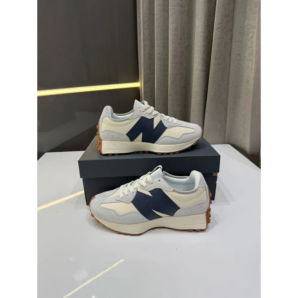 Premium New Balance 327 White Navy Shoes For Men (LAB1214)