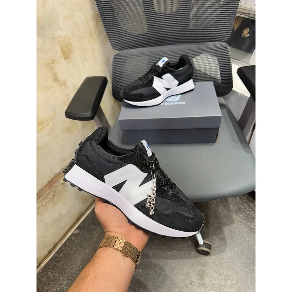 Premium New Balance 327 Black White Shoes For Men (LAB1222) - Image 2